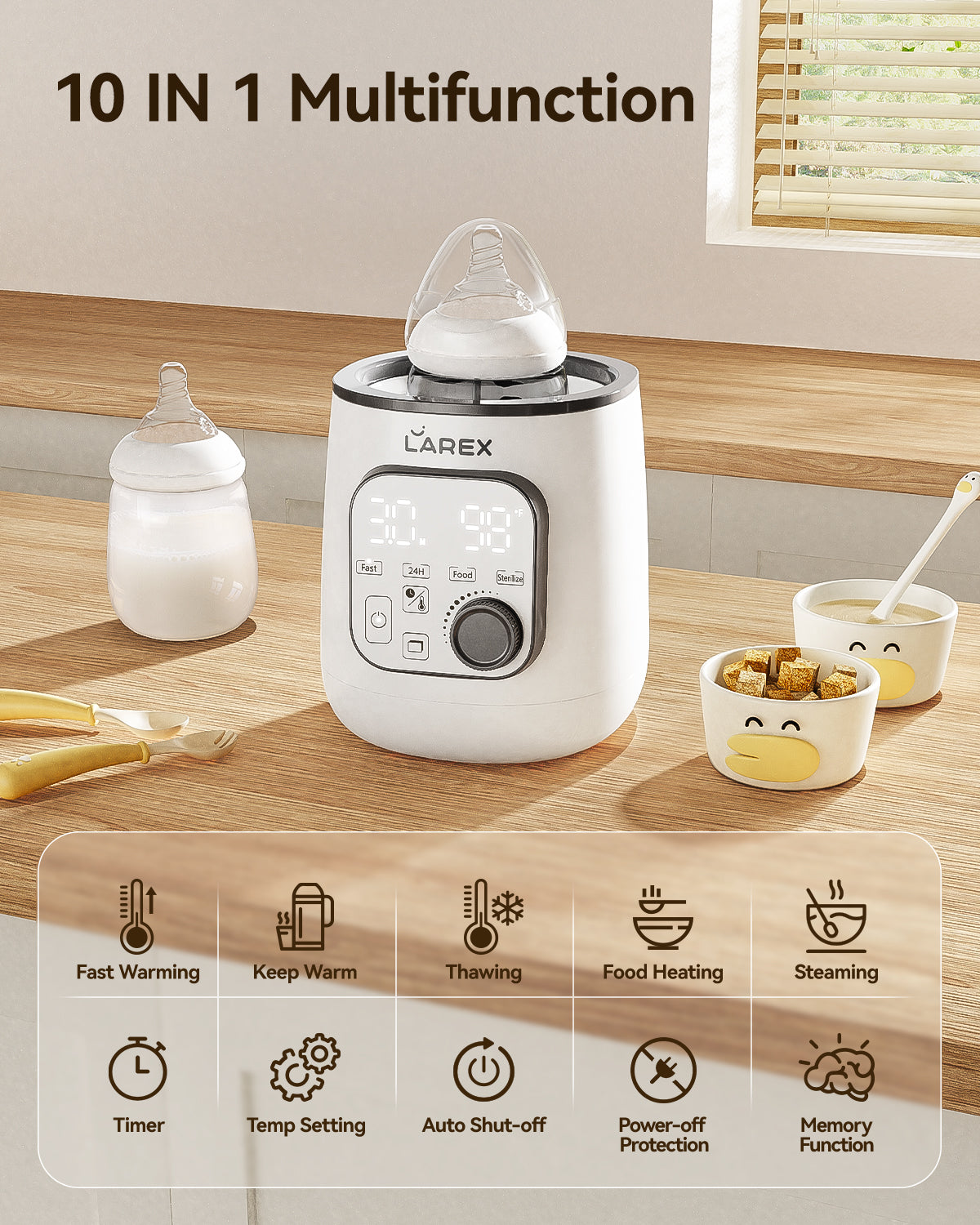 Larex 10-in-1 Baby Bottle Warmer
