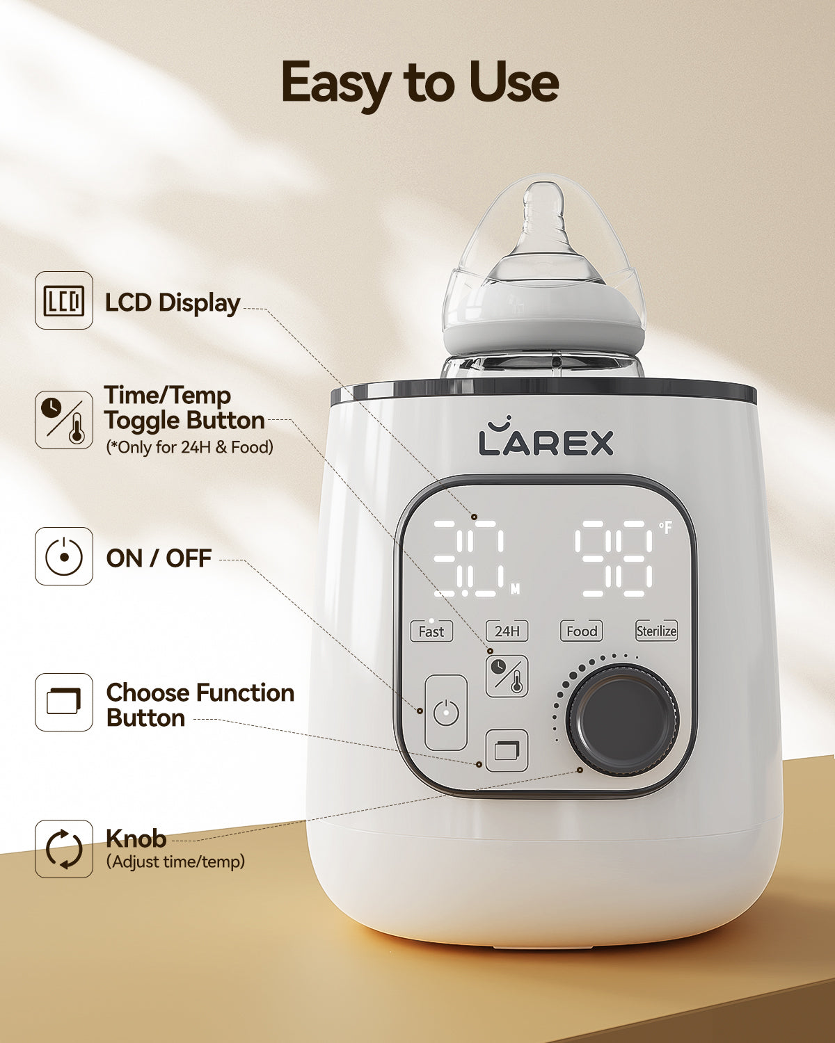 Larex 10-in-1 Baby Bottle Warmer