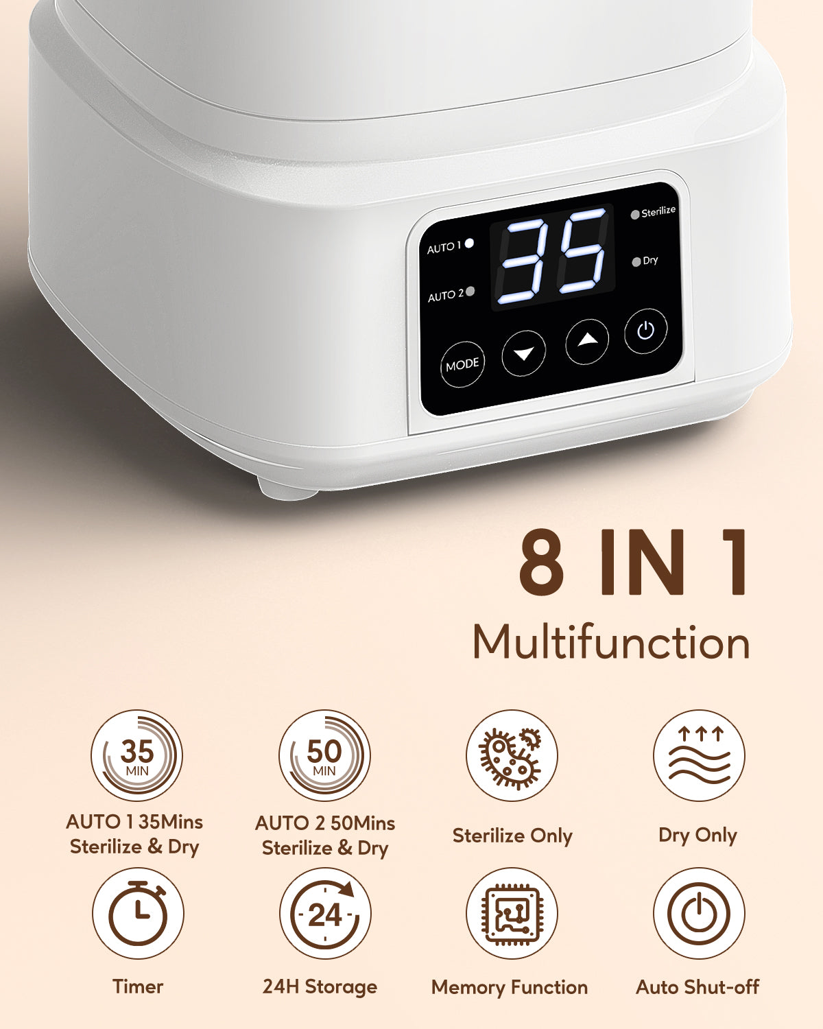 Larex Electric Steam Baby Bottle Sterilizer
