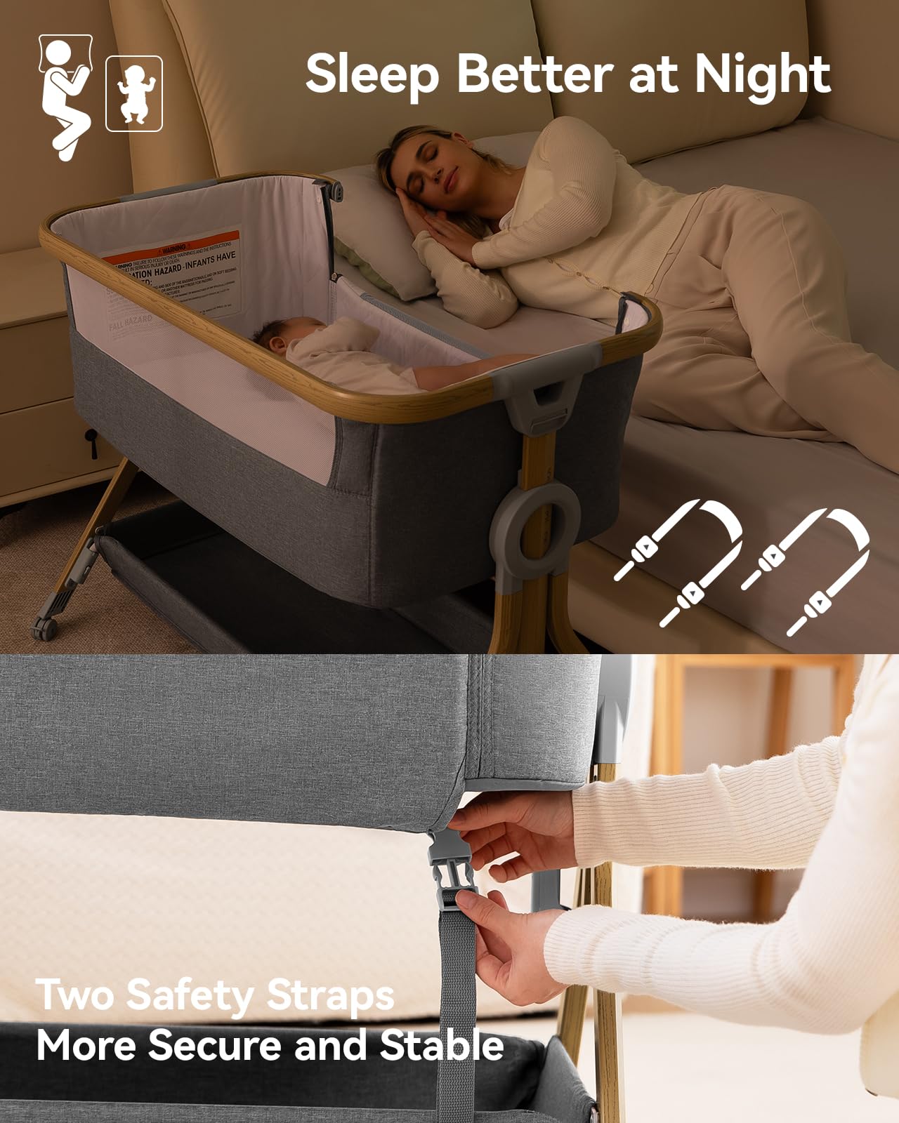 Larex 3 in 1 Bassinets Bedside Sleeper