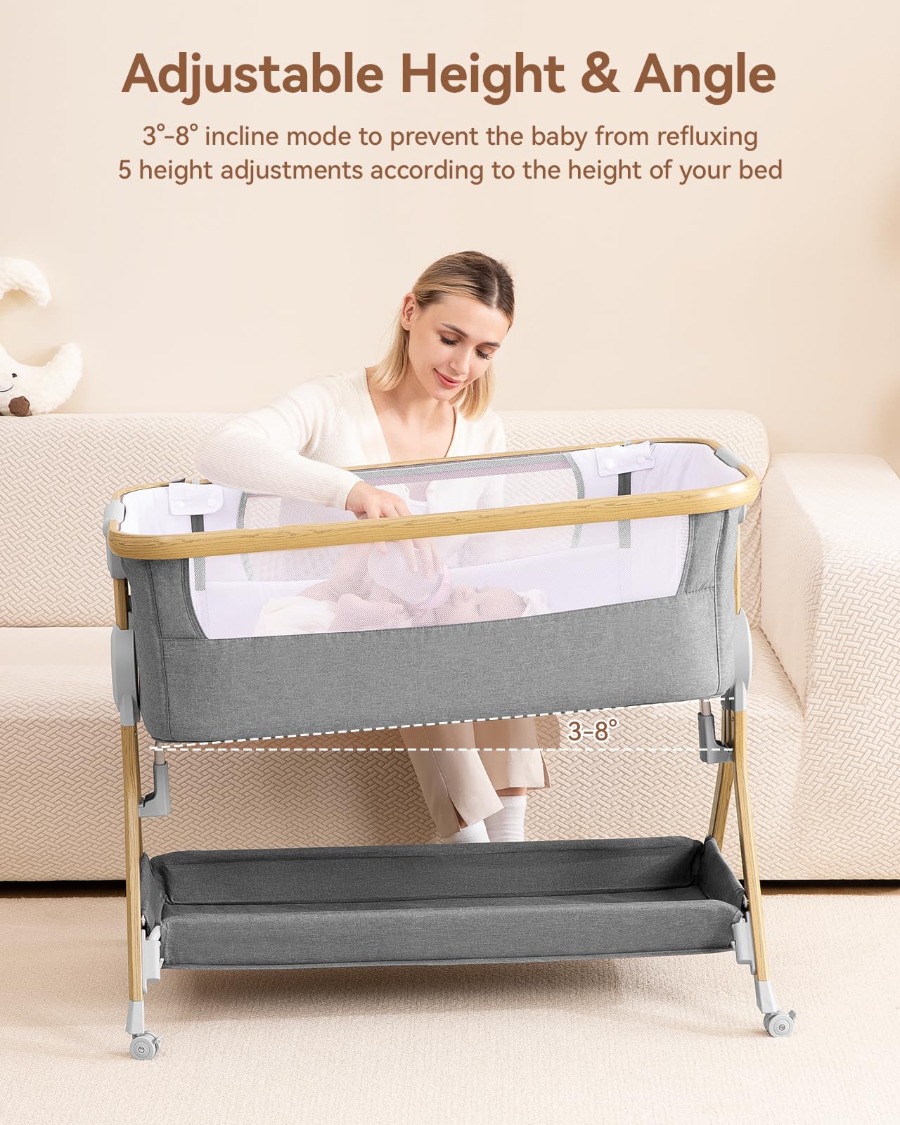 Larex 3 in 1 Bassinets Bedside Sleeper