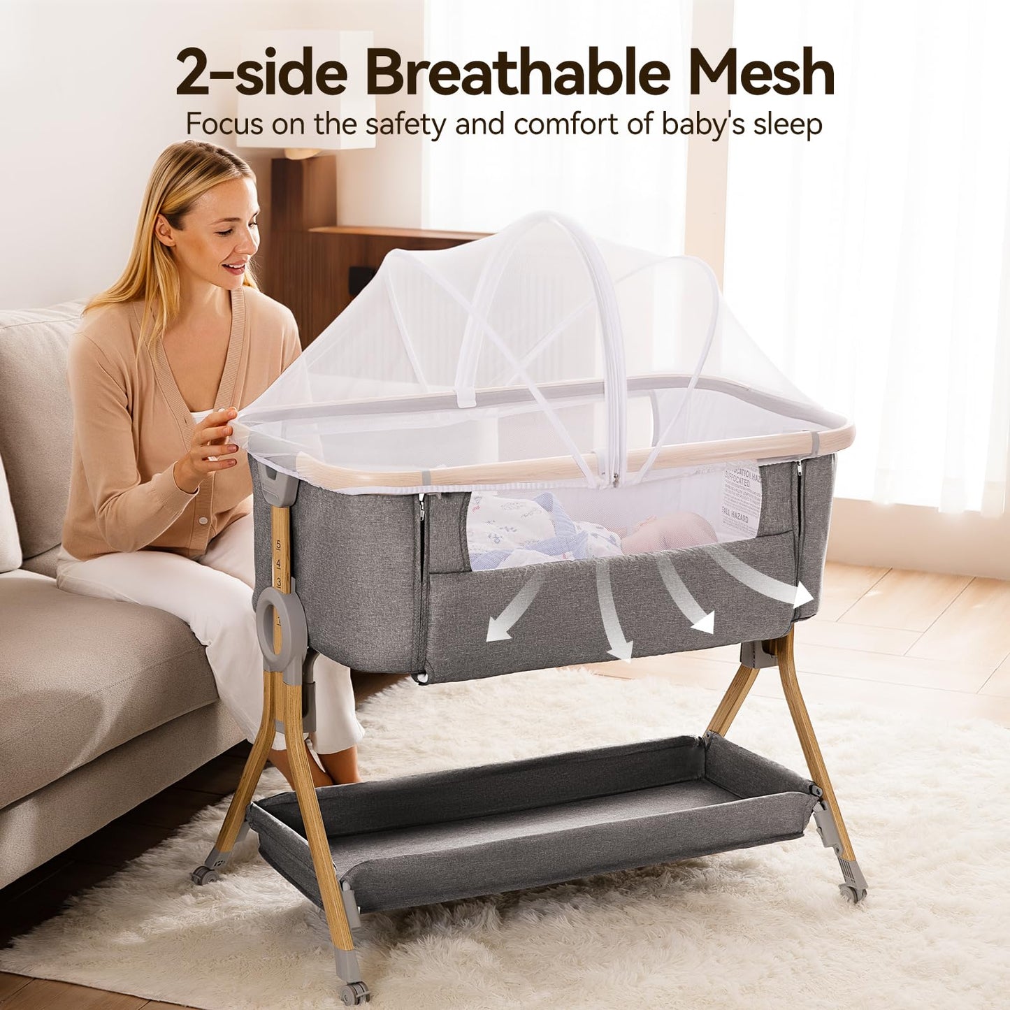 Larex 3 in 1 Bassinets Bedside Sleeper