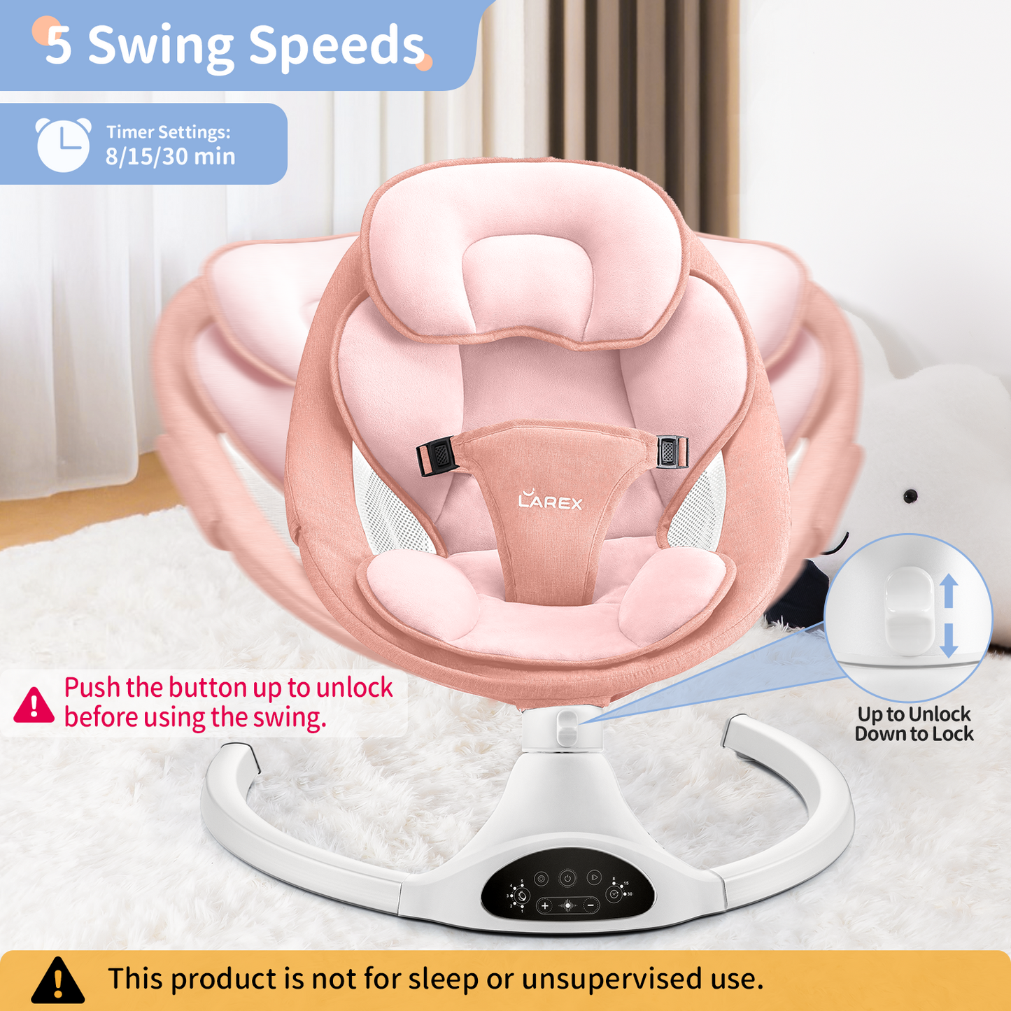 LAREX Baby Swing (Pink)